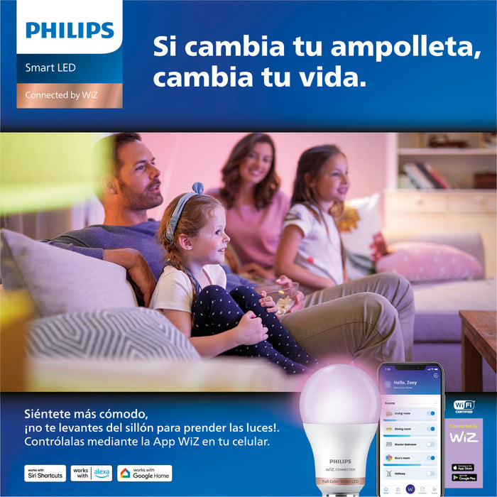 Ampolleta LED Philips Inteligente 8W E27 Millones de Colores