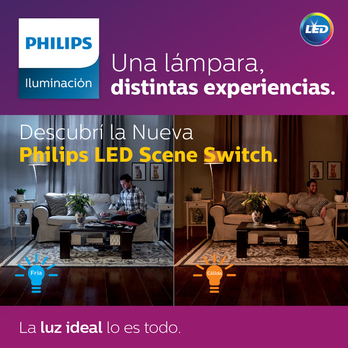 Ampolleta Led Philips Sceneswitch Luz Fria/Calida Sin Dimmer