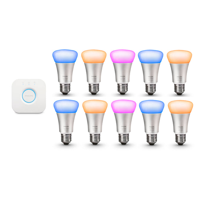 Kit Philips Hue Bridge + 10 Ampolletas Led Colores