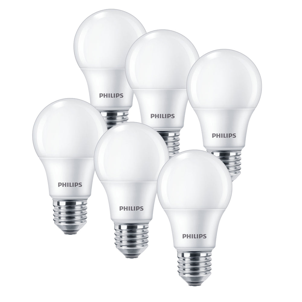 Pack 6 Ampolletas LED Philips EcoHome 12 Watts E27 Fria