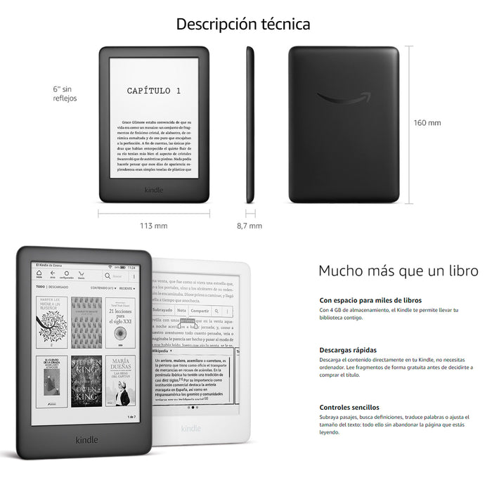 Kindle Ultima Generacion 8GB y Luz