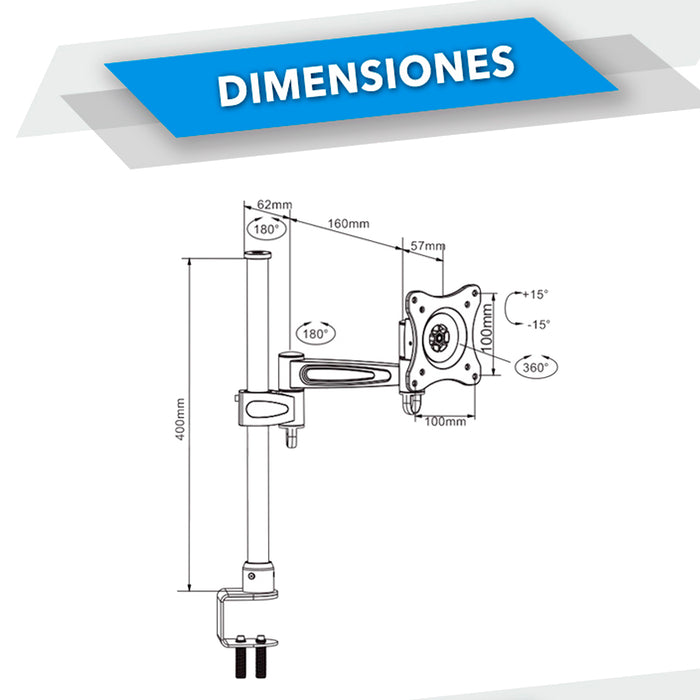 Soporte Monitor Articulado (Principal) LCD-T12