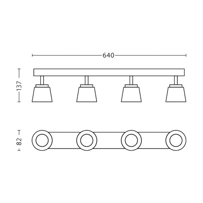 Aplique de Techo Philips Dender 4x4 Watts Blanco