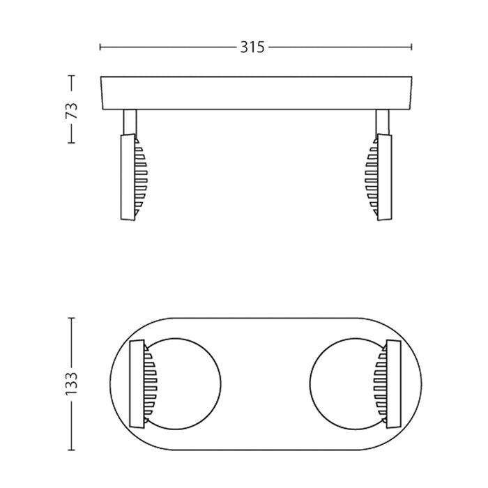 Aplique de Techo Philips Scope 2x4W Blanco