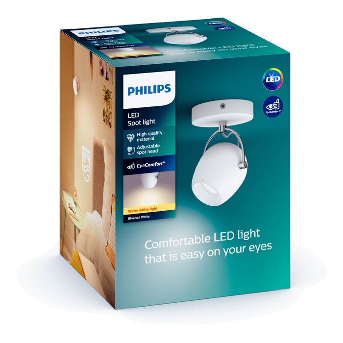 Aplique de Techo Philips Rivano 1x4.3W Blanco