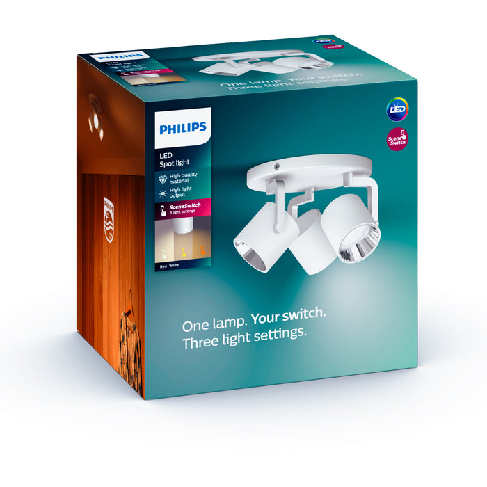 Aplique de Techo Philips Byrl 3x4.3W Blanco