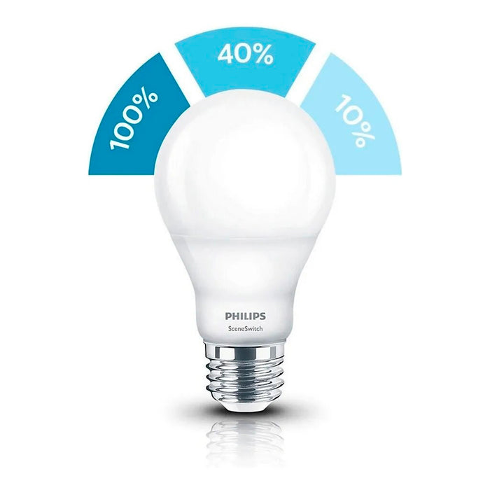 Ampolleta Led Philips 3 Escenarios 1.5w-9w E27 A60 Luz Fria