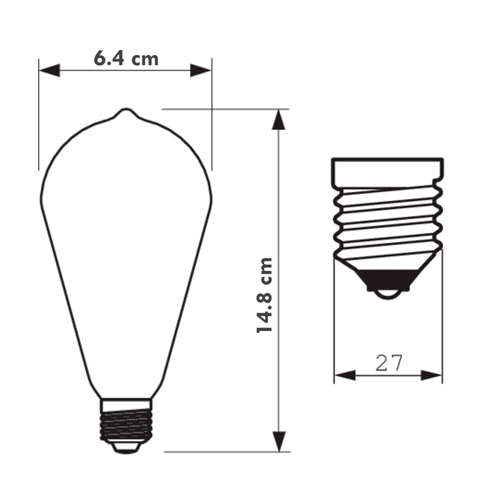 Ampolleta LED Philips Vintage Valvula Calida Cristal 6W-60W