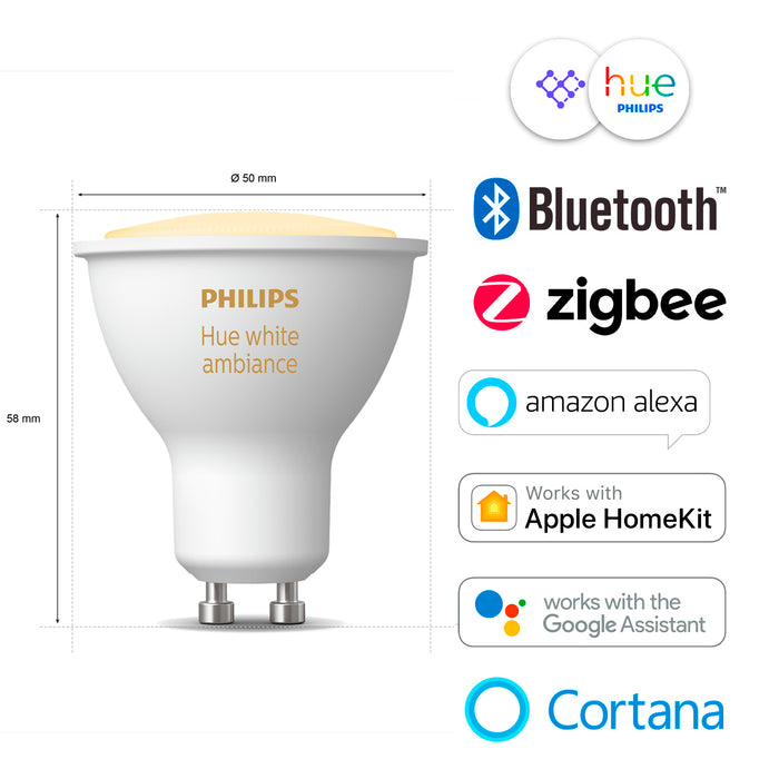 Ampolleta LED Inteligente Philips hue GU10 5W Fria & Calida