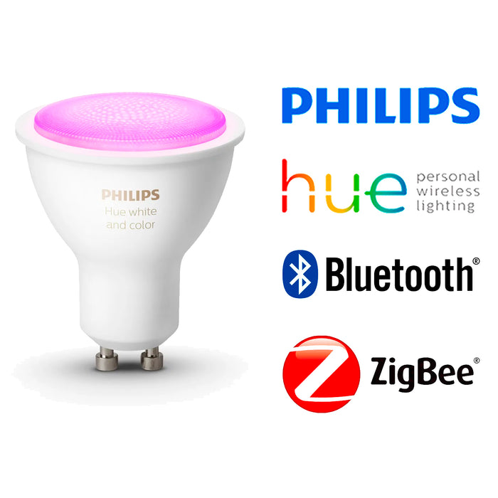 Pack Philips Hue Bridge + 3 Ampolletas Gu10 Color + Switch