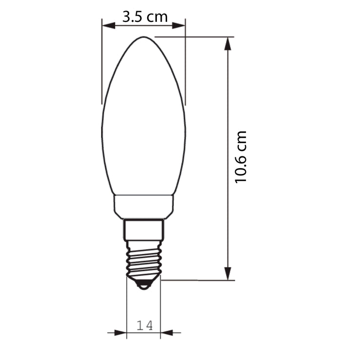 Ampolleta LED Philips Vintage Vela E14 B35 3.5W Calida