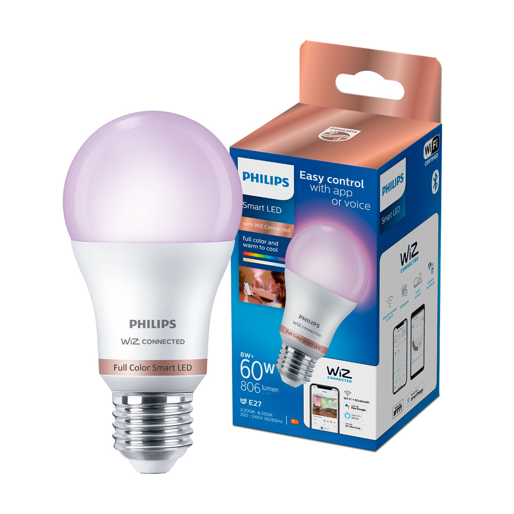 Ampolleta LED Philips Inteligente 8W E27 Millones de Colores