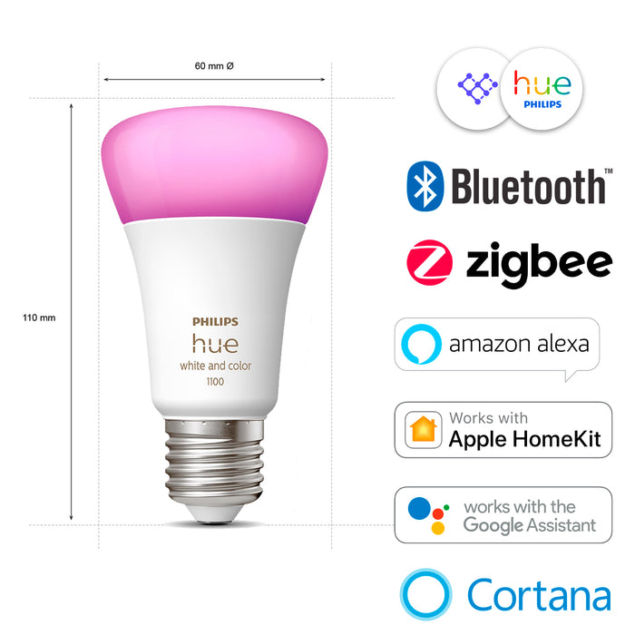 Pack Philips Hue 3 Ampolletas E27 Color