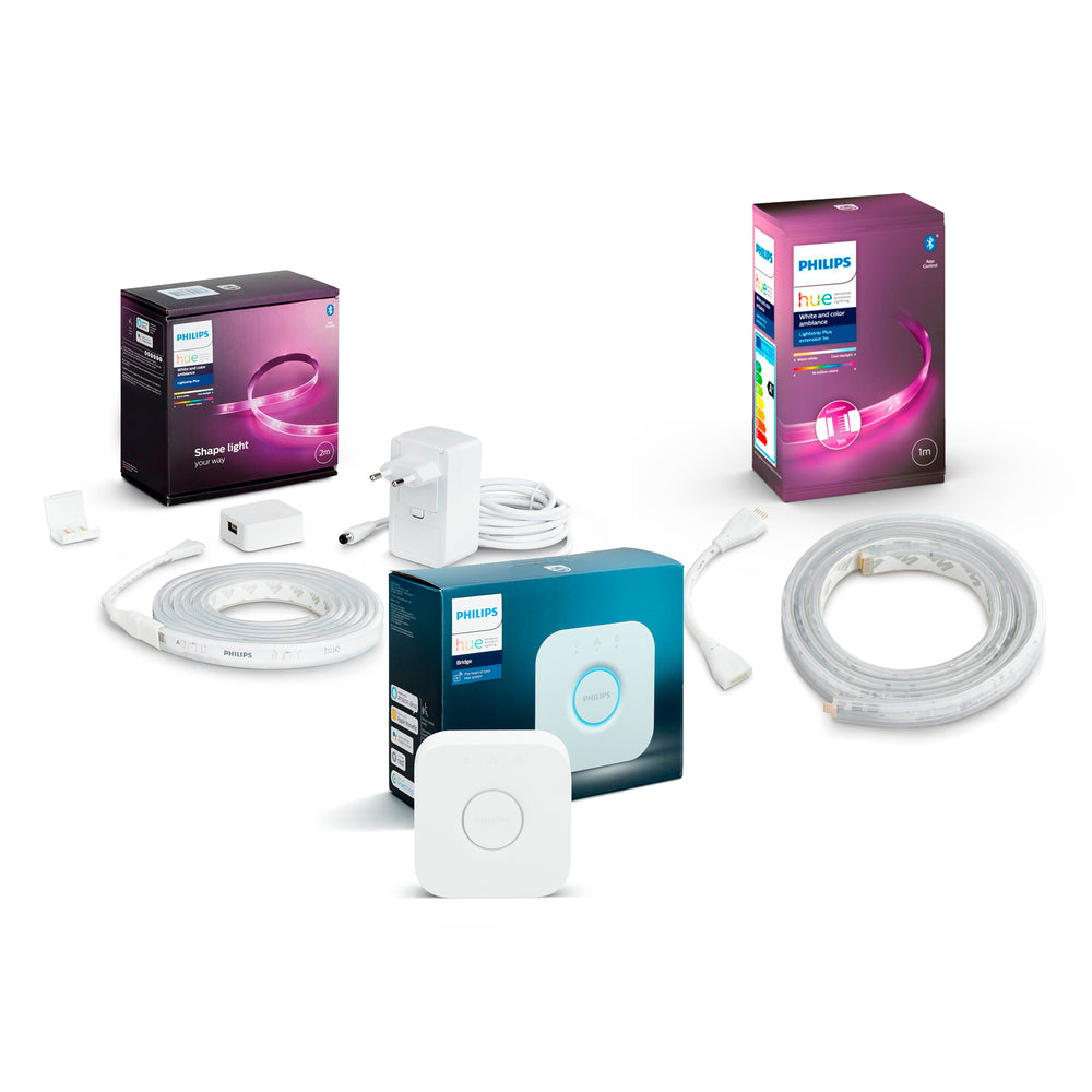 Pack Philips Hue Tira LED + Extensor Tira LED + Bridge Hue