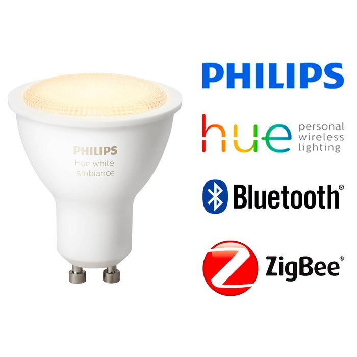 Pack Philips Hue 4 Ampolletas Hue GU10 Blanco Calido