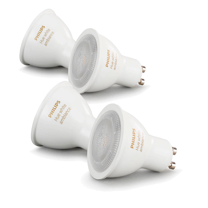 Pack Philips Hue 4 Ampolletas Hue GU10 Blanco Calido