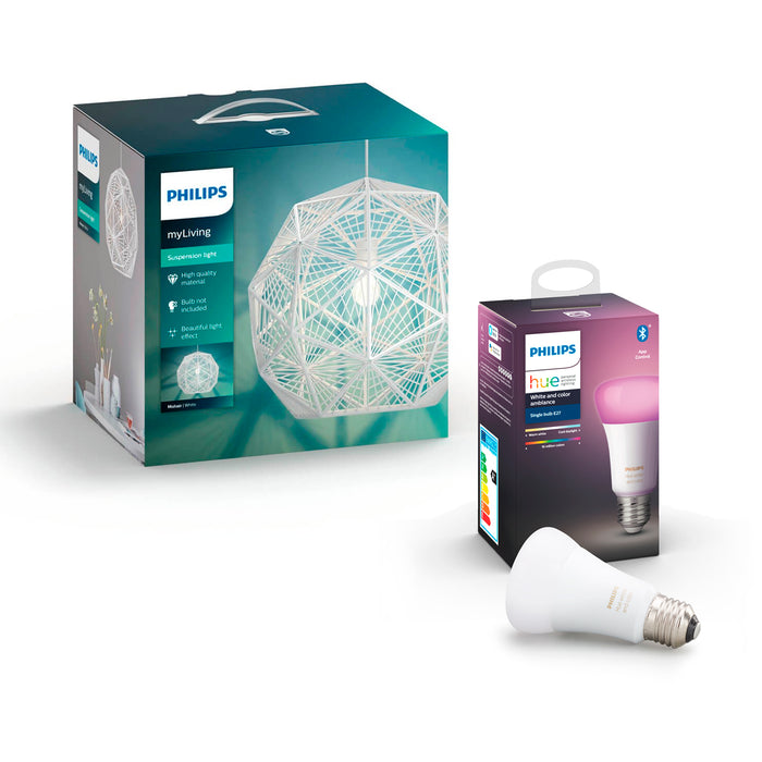 Pack Philips Hue Lampara Techo Mohair + Ampolleta Hue Color