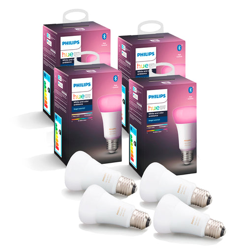 Pack Philips Hue 4 Ampolletas E27 Color