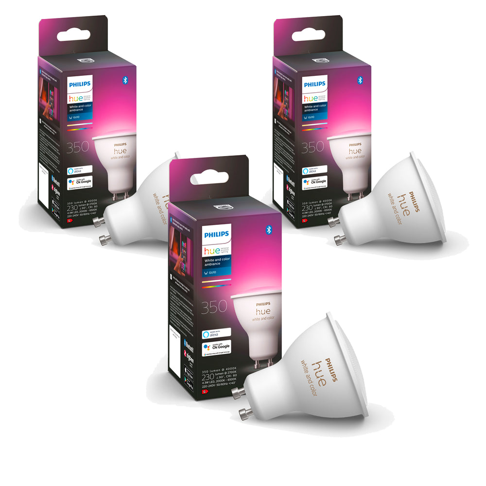 Pack Philips Hue 3 Ampolletas LED GU10