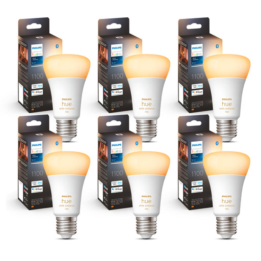 Pack Philips Hue 6 Ampolletas LED E27 Luz Fria & Calida 8w