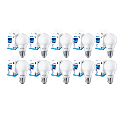 Pack 10 Ampolletas LED Philips EcoHome 12 Watts E27 Fria