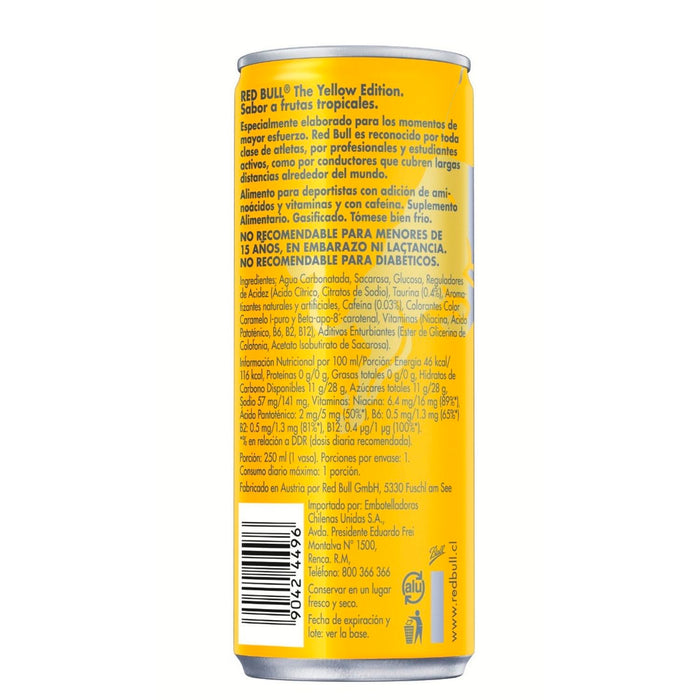 Red Bull Yellow 4 Latas 250ml