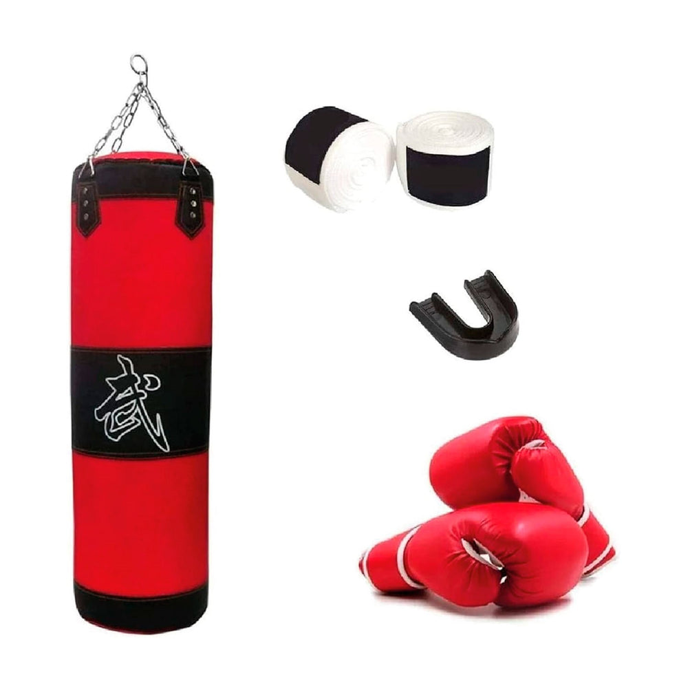 Kit Bolsa De Boxeo Guantes Protector Bucal