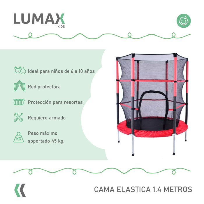 Cama Elastica Pequeña 1.4 Metros 4.6 Pies Roja