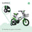 Bicicleta Infantil Lumax Aro 12 Verde Con Rueditas