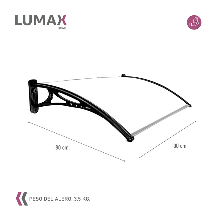 Alero Policarbonato 1,0 x 0,8 Transparente