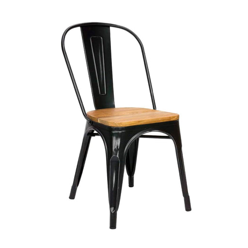 Silla Tolix Negra con Madera