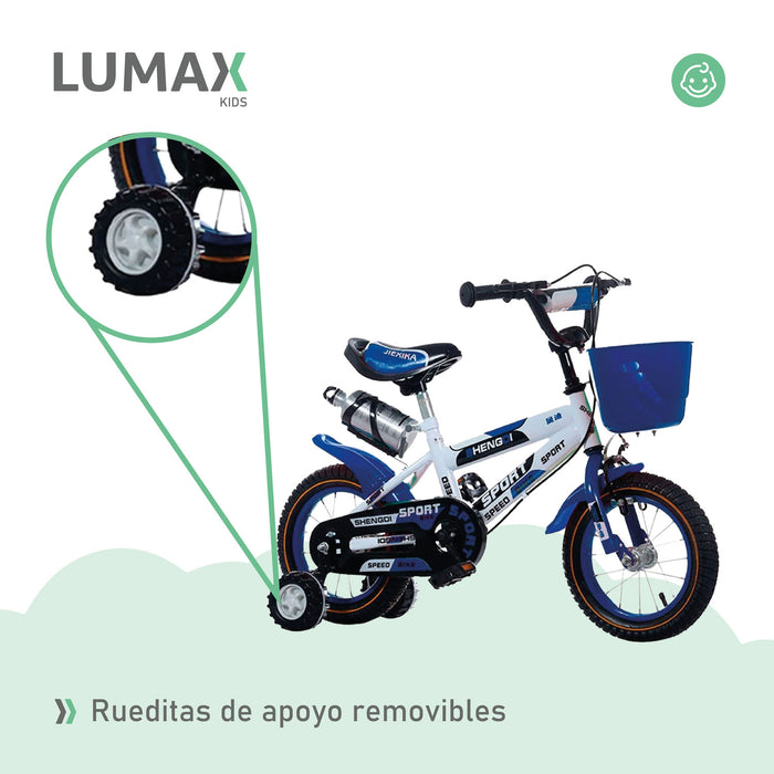 Bicicleta Infantil Lumax Aro 14 Color Azul