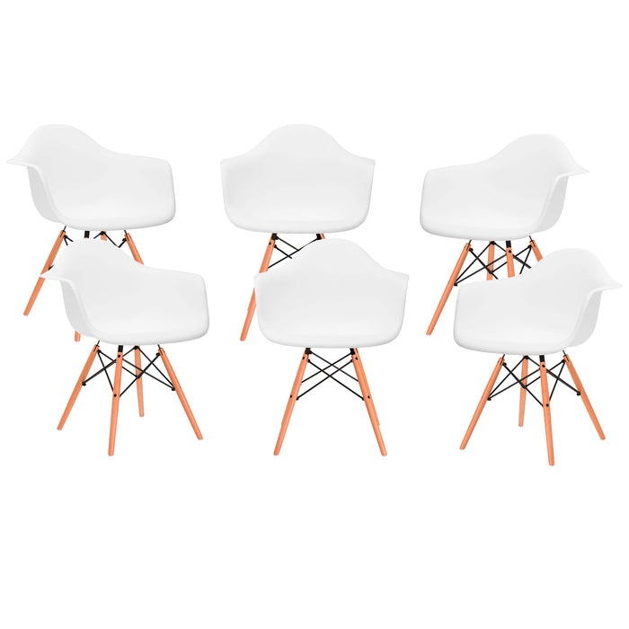 Pack 6 Silla Eames Butaca Blanca DAW