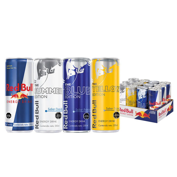 Bebida Energetica Red Bull Mix De Sabores 12 Latas De 250ml