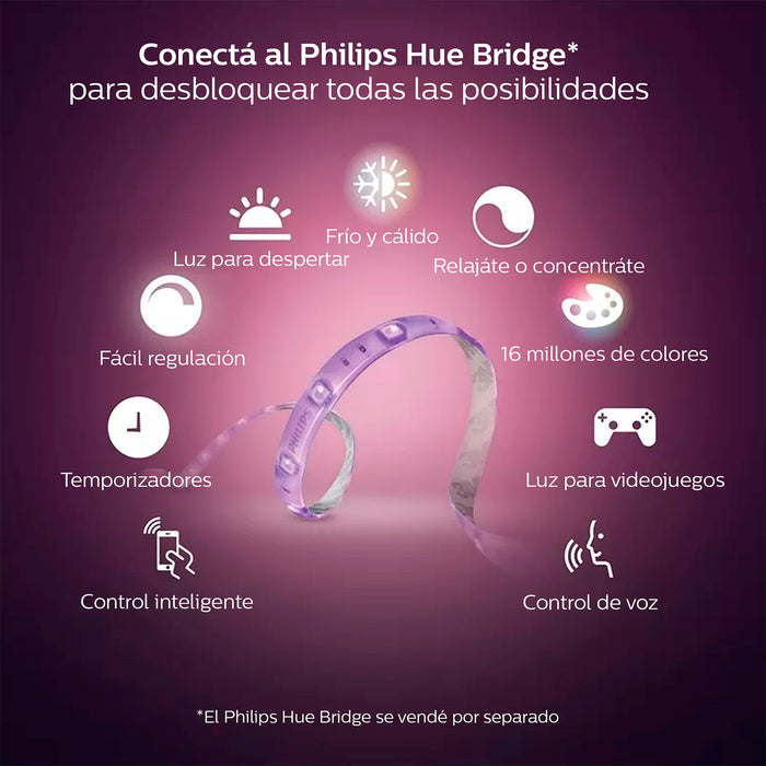 Tira LED Philips Hue 2 Metros Con Fuente