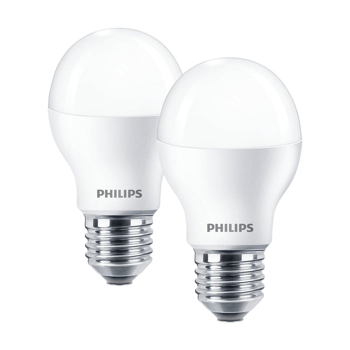 2x Ampolleta LED Philips 9W E27 A60 Luz Fria