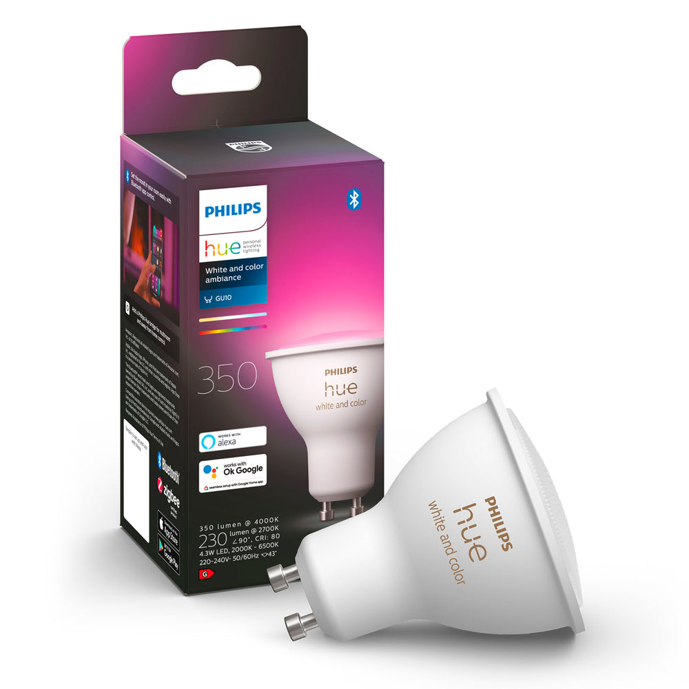 Ampolleta LED Inteligente Philips hue GU10 4.3W 350lm RGB