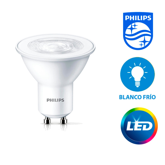 Pack 4 Ampolletas LED Philips GU10 3.8W Luz Fria