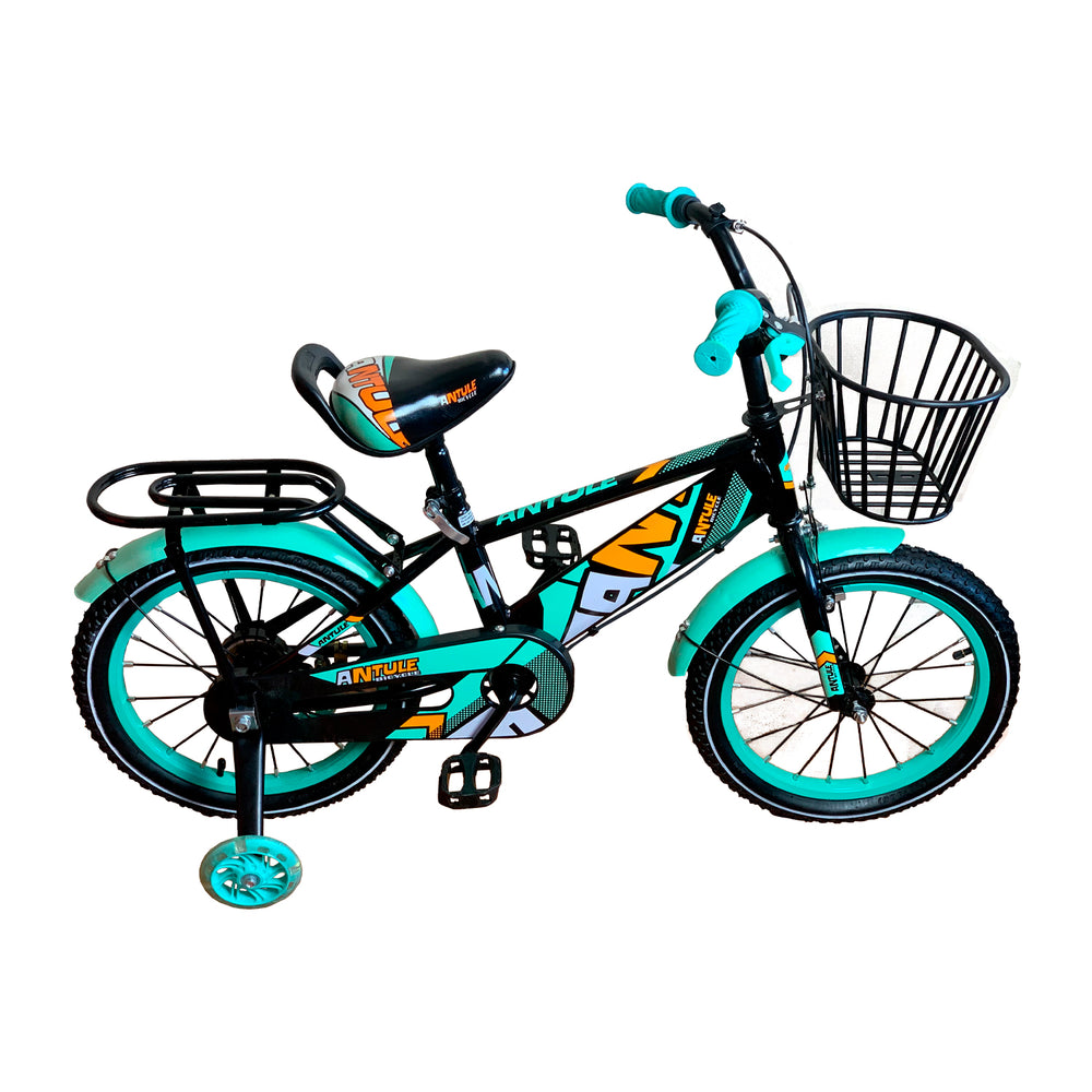 Bicicleta Infantil Antule Aro 16 Rueditas y Canasto Verde